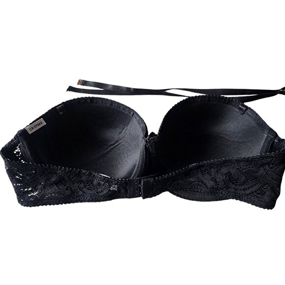 Marilyn Monroe Black Lace Strapless Bra 38C With Adjustable Straps - Picture 2 of 6